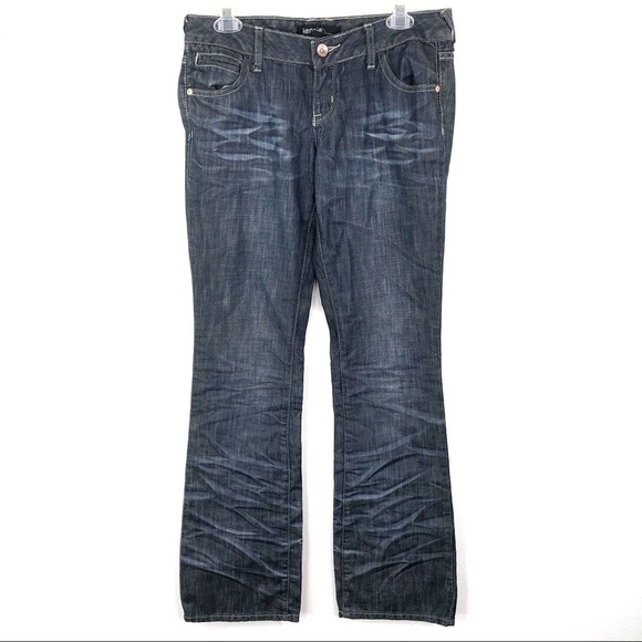 Kensie Denim - Kensie Denim Dark Wash Fade Bootcut Low Rise Jean
